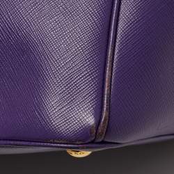 مملوكة مسبقًا حقيبة يد برادا سحاب مزدوج كبيرة جلد سافيانوا 