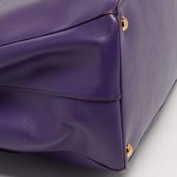 مملوكة مسبقًا حقيبة يد برادا سحاب مزدوج كبيرة جلد سافيانوا 