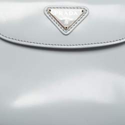 Pre Owned Prada Cleo Mini Grey Spazzolato Leather Shoulder Bag