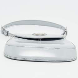 Pre Owned Prada Cleo Mini Grey Spazzolato Leather Shoulder Bag