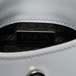 Pre Owned Prada Cleo Mini Grey Spazzolato Leather Shoulder Bag