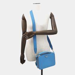 مملوكة مسبقًا Prada Saffiano Leather 2Way Handbag Blue Leather