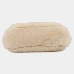 مملوكة مسبقًا حقيبة يد برادا بيدين جلد فرو الغنم بيج