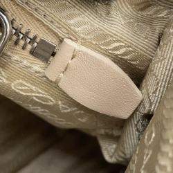 Pre Owned Prada Hobo Bag Shoulder Bag Beige Pile