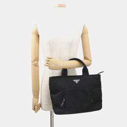 Pre Owned Prada 2Way Tote Bag Black Nylon