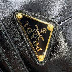 Pre Owned Prada Bonnie Shoulder Bag Black Leather Size Small