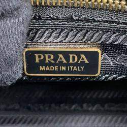 Pre Owned Prada Bonnie Shoulder Bag Black Leather Size Small
