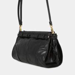 Pre Owned Prada Bonnie Shoulder Bag Black Leather Size Small