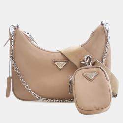 Pre Owned Prada Brown Re Nylon Re Edition 2005 Satchel