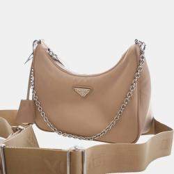 Pre Owned Prada Brown Re Nylon Re Edition 2005 Satchel