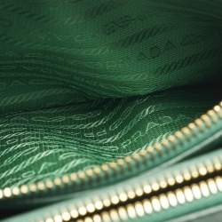 Pre Owned Prada Double Zip Mini Green Saffiano Lux Leather Tote