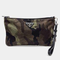 مملوكة مسبقًا Prada Multicolor Fabric camouflage pouch