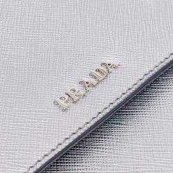 Pre Owned حقيبة كروس بودي صغيرة برادا جلد سافيانو رمادي