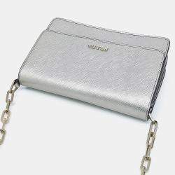 Pre Owned حقيبة كروس بودي صغيرة برادا جلد سافيانو رمادي