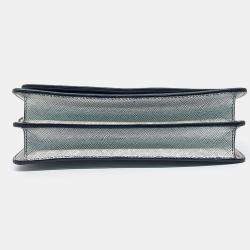 Pre Owned حقيبة كروس بودي صغيرة برادا جلد سافيانو رمادي