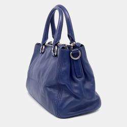 Pre Owned Prada Blue Leather tote and shoulder bag