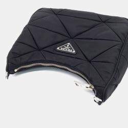 Pre Owned Prada Black Re-Nylon Tessuto Quilted Shoulder Bag