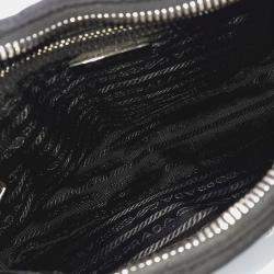 Pre Owned Prada Black Re-Nylon Tessuto Quilted Shoulder Bag