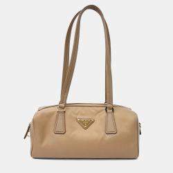 Pre Owned Prada Beige Nylon Re-Nylon Shoulder Bag