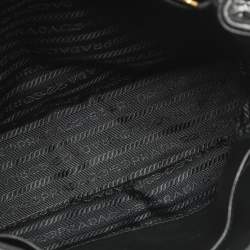 Pre Owned حقيبة برادا يد جلد غوفري أسود ناعمة