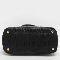 Pre Owned حقيبة برادا يد جلد غوفري أسود ناعمة