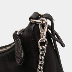 Pre Owned Prada Black Tessuto Re Edition 2005 Satchel