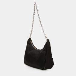 Pre Owned Prada Black Tessuto Re Edition 2005 Satchel