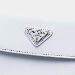 مملوكة مسبقًا Prada Grey Mini Brushed Leather Cleo Flap