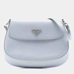 Pre Owned Prada Grey Mini Brushed Leather Cleo Flap