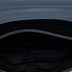 Pre Owned Prada Blue Saffiano and City Calf Chain Crossbody