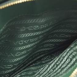 مملوكة مسبقًا Prada Galleria Double Zip Small Green Saffiano Lux Leather Tote
