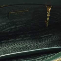 مملوكة مسبقًا Prada Galleria Double Zip Small Green Saffiano Lux Leather Tote