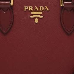 Pre Owned Prada Cerise Saffiano Soft Leather Tote