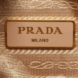 Pre Owned Prada Promenade Small Beige Saffiano Lux Leather Satchel