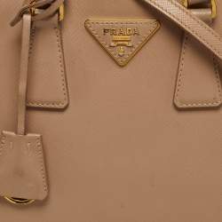 Pre Owned Prada Promenade Small Beige Saffiano Lux Leather Satchel