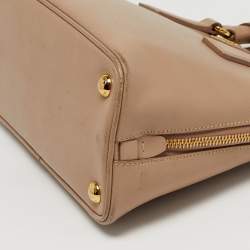Pre Owned Prada Promenade Small Beige Saffiano Lux Leather Satchel