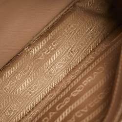 Pre Owned Prada Promenade Small Beige Saffiano Lux Leather Satchel