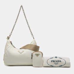مملوكة مسبقًا Prada White Re Nylon Re Edition 2005 Satchel