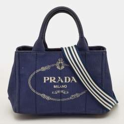 مملوكة مسبقًا Prada Canapa Logo Blue Canvas Tote