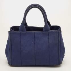 مملوكة مسبقًا Prada Canapa Logo Blue Canvas Tote