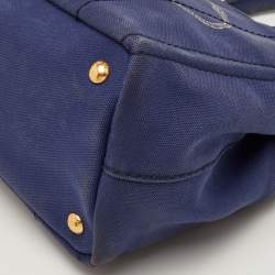 مملوكة مسبقًا Prada Canapa Logo Blue Canvas Tote