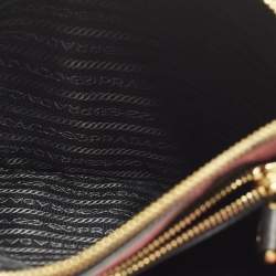 Pre Owned حقيبة يد توتس برادا باراديغم جلد سافيانو أسود/وردي