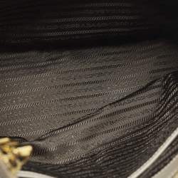 Pre Owned Prada Double Zip Large Grey Saffiano Lux Leather Tote