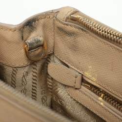 Pre Owned حقيبة يد برادا "غاليريا" صغيرة جلد سافياتو لوكس وردي بسحاب مزدوج