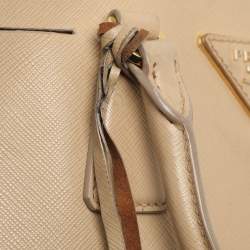 Pre Owned حقيبة يد برادا "غاليريا" صغيرة جلد سافياتو لوكس وردي بسحاب مزدوج