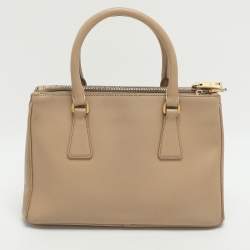 Pre Owned حقيبة يد برادا "غاليريا" صغيرة جلد سافياتو لوكس وردي بسحاب مزدوج