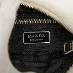 مملوكة مسبقًا Prada White Quilted Shearling Padded Crossbody