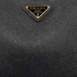 Pre Owned Prada Re-Edition 2005 Black Saffiano Lux Leather Shoulder Bag