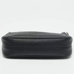 Pre Owned Prada Re-Edition 2005 Black Saffiano Lux Leather Shoulder Bag
