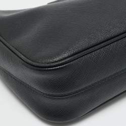Pre Owned Prada Re-Edition 2005 Black Saffiano Lux Leather Shoulder Bag